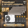 Мульти-сплит система Aurus на 4 комнаты 25+25+25+25 кв.м. GOLD