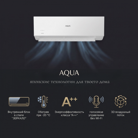 Кондиционер AQUA AQI-25PIRW1/R3/AQI-25PIR1/R3 White (SAI inverter) купить в Самаре